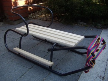 POLSKIE SANKI BASIC Z OPARCIEM + PODNÓŻKI