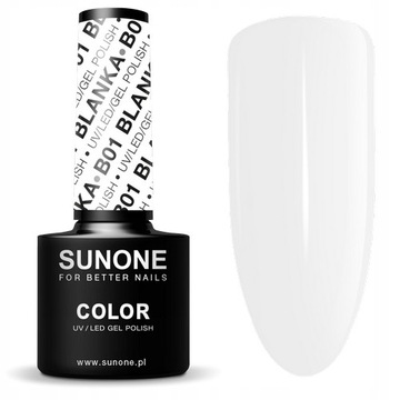 SUNONE LAKIER HYBRYDOWY B01 DO PAZNOKCI BLANKA BIAŁY WHITE UV/LED 5G