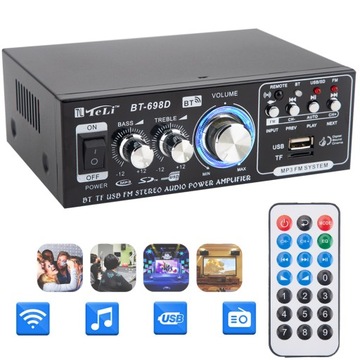 2-KANAŁOWY WZMACNIACZ MOCY CYFROWE AUDIO STEREO RADIO ODTWARZACZ AUDIO