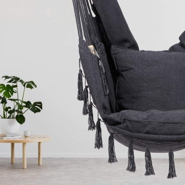 Бразильский гамак, качели, подвесное кресло, садовое БОХО темно-серый