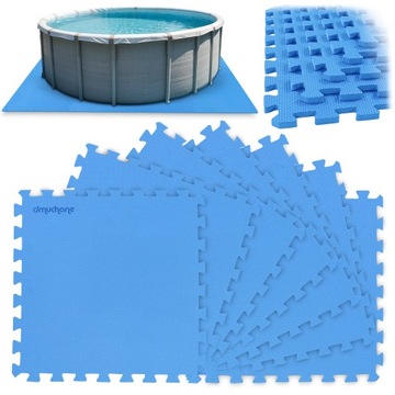 PIANKOWA MATA PUZZLE POD BASEN JACUZZI PODŁOGA PODKŁAD 50x50cm GRUBA 8szt