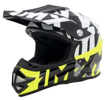 Kask motocyklowy dla dziecka dziecięcy offroad enduro FMX-01 czarno żółty L