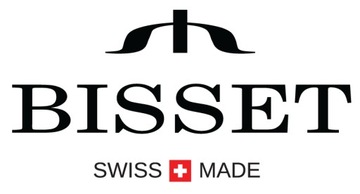 Klasyczny czarny zegarek męski na pasku Bisset BSCF40 Swiss Made + GRAWER