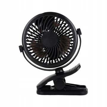 MINI CLIP ON FAN CZARNY wentylator biurowy