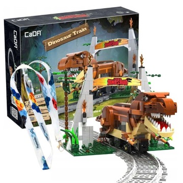 KLOCKI CADA TORY I LOKOMOTYWA Z AKUMULATOREM DINOZAUR T-REX 1039el. C59003W