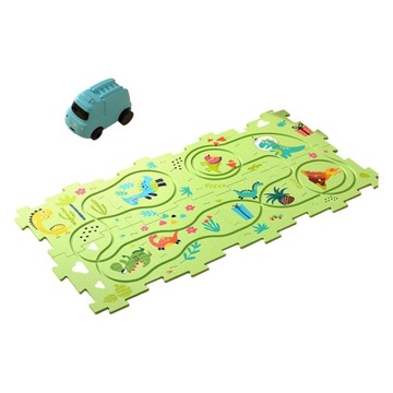 Puzzle Track Car Paly Zestaw z pojazdami Puzzle Dinosaur Hand Eye 8