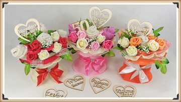 Букет полотенец для МАТЕРИ, ароматные мыльные розы, подарок НА ДЕНЬ МАТЕРИ.