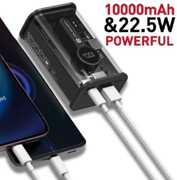 POWERBANK 10000 мАч 22,5 Вт LIGHT QC4.0 PD3.0 USB-CBLACK POWER BANK