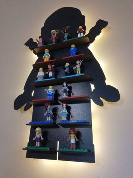 Полка с подсветкой для лего ниндзя ФИГУРКИ + НАЗВАНИЕ