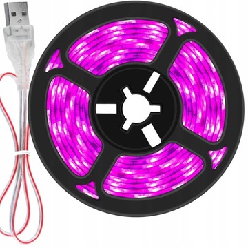 TAŚMA LED OŚWIETLENIE DO WZROSTU UPRAWY ROŚLIN UV WODOODPORNA 100CM 60LED