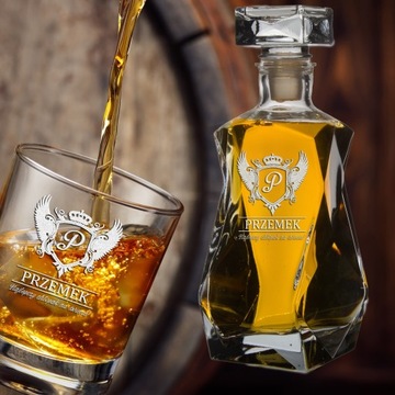 НАБОР ГРАФИН С ГРАВИРОВКОЙ 6 БОКАЛОВ ДЛЯ ВИСКИ Гравировка ПОДАРОК