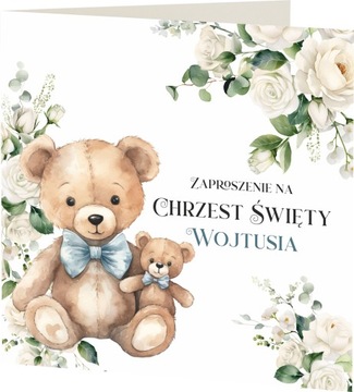 ZAPROSZENIE NA CHRZEST ŚWIĘTY + KOPERTA + IMIĘ DZIECKA + EKSPRES