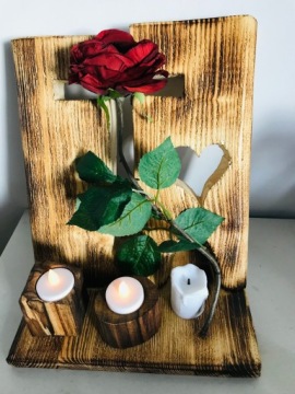Могильные фонари CEMETERY STREET с розой+2 лампы