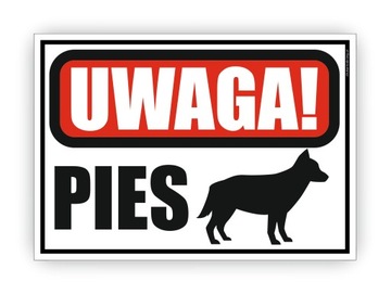 Naklejka A5 UWAGA PIES