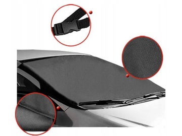 MATA PRZECIWSŁONECZNA DUŻA XL 196x80 CM NA PREDNIĄ SZYBĘ Z PASKIEM OSŁONA