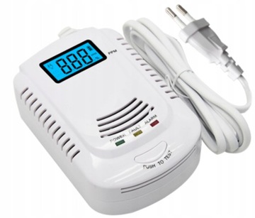 CZUJNIK CZADU I GAZU DETEKTOR 3w1 CZUŁY SOLIDNY