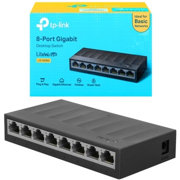 Energooszczędny switch TP-Link LS1008G 8 portów ETHERNET 1GB
