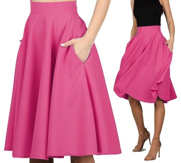 S KIESZENIE c.róż Spódnica z koła ROZŁOŻYSTA 36 AP