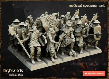 Highlands Miniatures Medieval Knehts / Men at Arms 10 Modeli