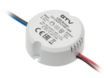 Zasilacz LED puszkowy IP20, wym.fi 55x21mm GTV