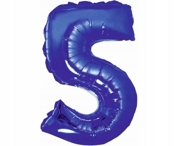 Balon foliowy urodzinowy cyfra 5 niebieski 35 cm