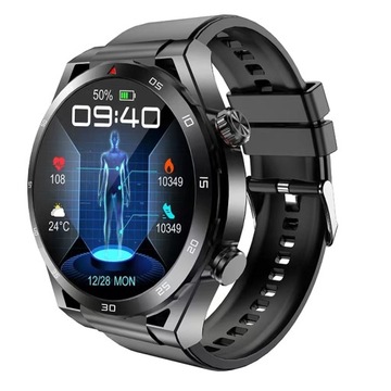SMARTWATCH ZEGAREK MĘSKI GLUKOZA POMIAR CUKRU EKG CIŚNIENIE MENU POLSKIE