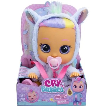 CRY BABIES LALKA JENNA DRESSY PŁACZĄCY BOBAS WŁOSY 88429