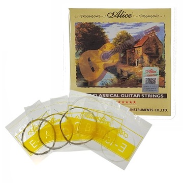 STRUNY DO GITARY KLASYCZNEJ ALICE A106 28-44 KOMPLET 6 SZTUK NACIĄG HARD