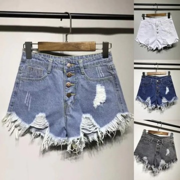 Summer Denim Shorts Women Tassel Ripped Jeans Shor