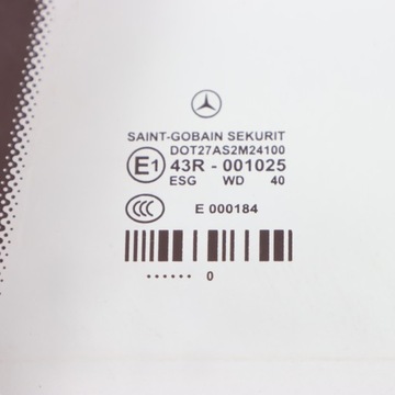 MERCEDES W212 SKLO (OKNO) LEVÝ ZADNÍ TROJŮHELNÍK ZELENÁ AS2 A2127300355