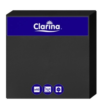 Czarne Serwetki barmańskie Clarina Punta 38x38cm 40 szt gastronomiczne