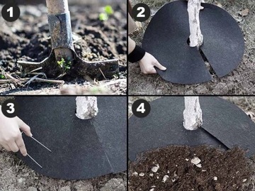 KRĄŻEK OSŁONA DONICZKOWA PRZECIW CHWASTOM DO OGRODU DUŻA 50CM Filc Filcowe