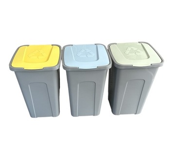 Zestaw koszy do segregacji śmieci Pastel 3x50L