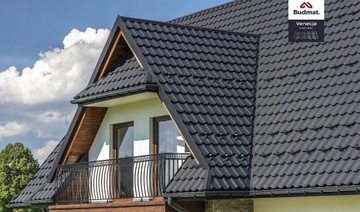 Модульная металлочерепица Venecja D-Matt черная