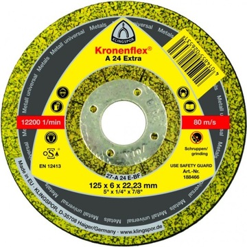 Tarcza do szlifowania metalu 125x6 KRONENFLEX Fv