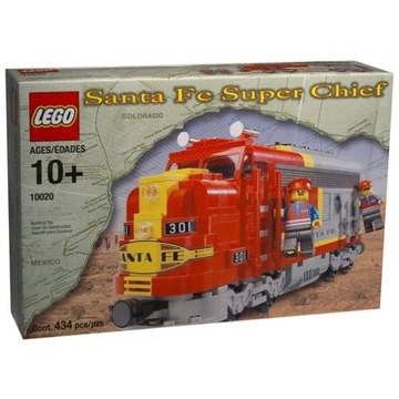 Lego 10020 +3x 10022 +2x 10025 Lokomotywa+5wagonów