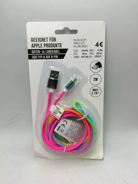 KABEL USB APPLE 2M MAX 2,1A