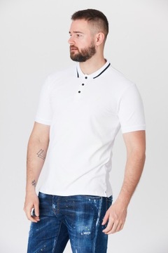 GUESS - Biała koszulka polo męska r M