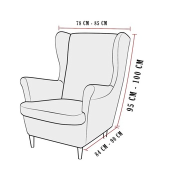 Pokrowiec na FOTEL USZAK wzór RÓŻOWE kwiaty