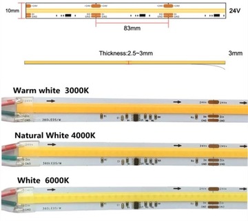 COB LED STRIP IP20 24V 360d Magic Pixel FLOWING WS2811 цифровая 1м НЕЙТРАЛЬНАЯ