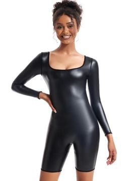 Women Leather Bodysuit Full Body Shaper Tummy Cont