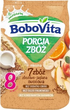 BoboVita Porcja Zbóż kaszka mleczna, 7 zbóż