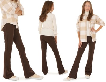 Legginsy FLARE, dzwony - 140 CZEKOLADOWY