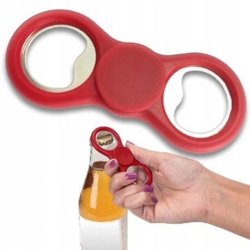 SPINNER OTWIERACZ DO BUTELEK KAPSLI 2w1 CZERWONY