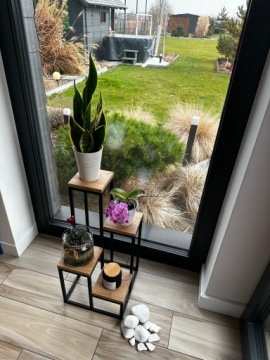 Металлическая подставка для цветов 34х34х69, промышленная подставка-чердак