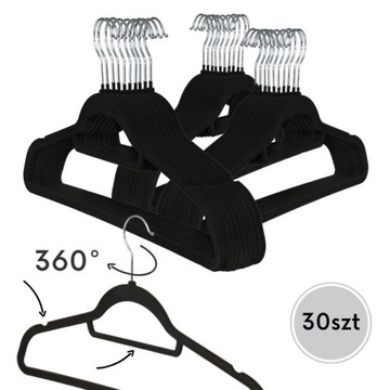 WIESZAK WELUROWY WIESZAKI WELUROWE NA UBRANIA X30 CZARNY
