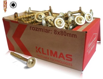 WKRĘTY CIESIELSKIE DO DREWNA TALERZOWE TORX 8x80 WKCP