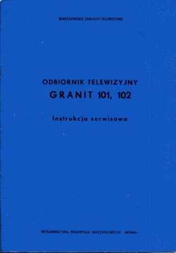 Instrukcja Unitra Telewizor GRANIT 101 102
