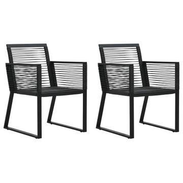 Krzesła ogrodowe 2 szt. czarne rattan PVC