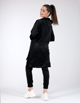 Welurowe dresy damskie LEMA Emi II - bluza welurowa + spodnie czarny 4/5XL
